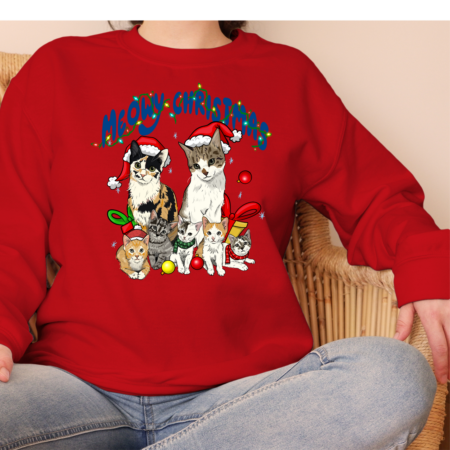 Meowy CHRISTMAS CREWNECK OR HOODIE