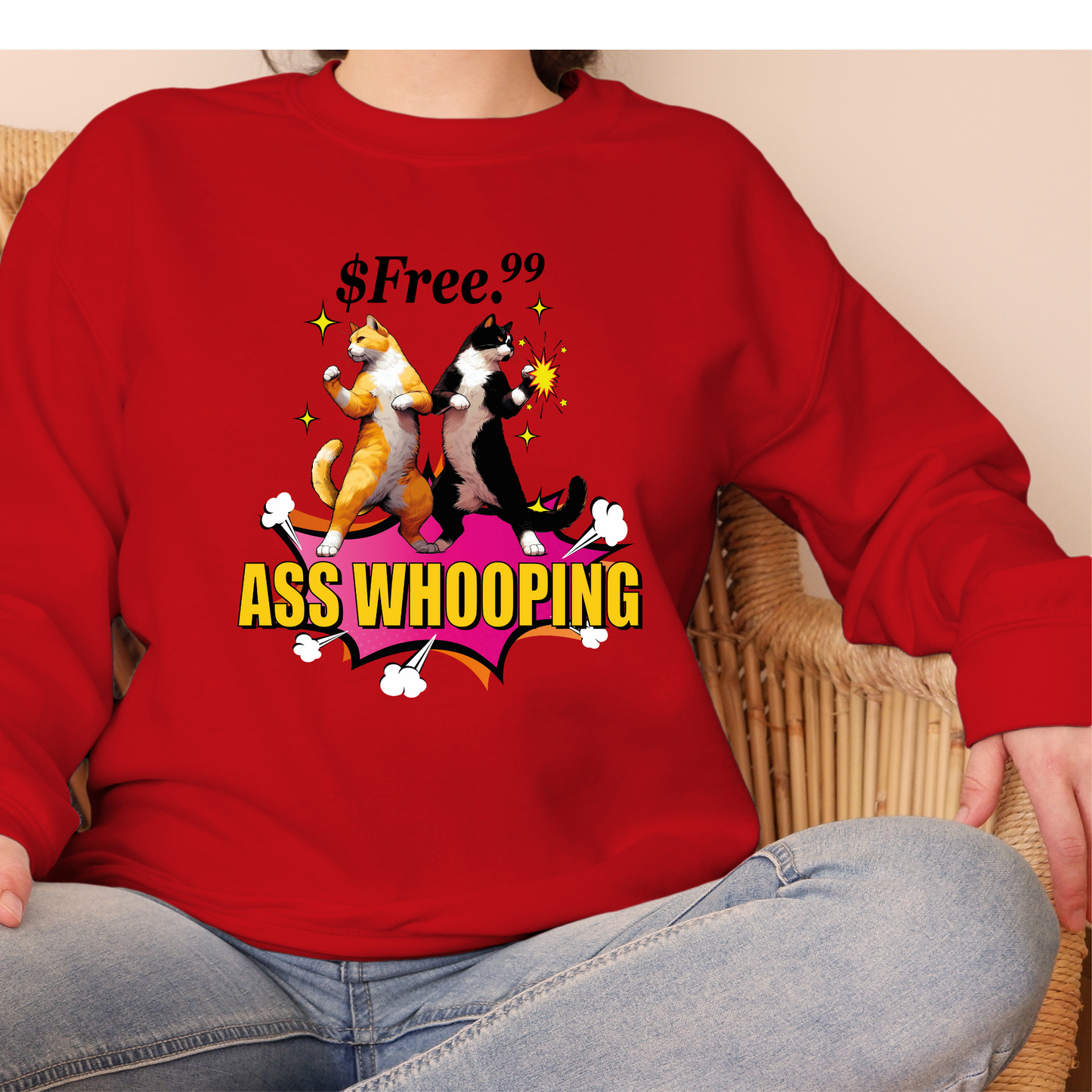 FREE 99 ASS WHOOPING CREWNECK OR HOODIE