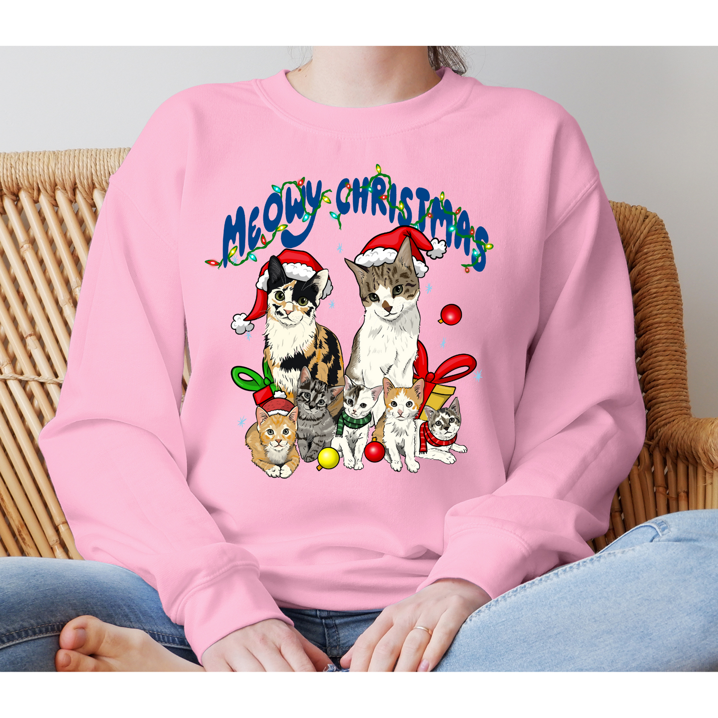 Meowy CHRISTMAS CREWNECK OR HOODIE