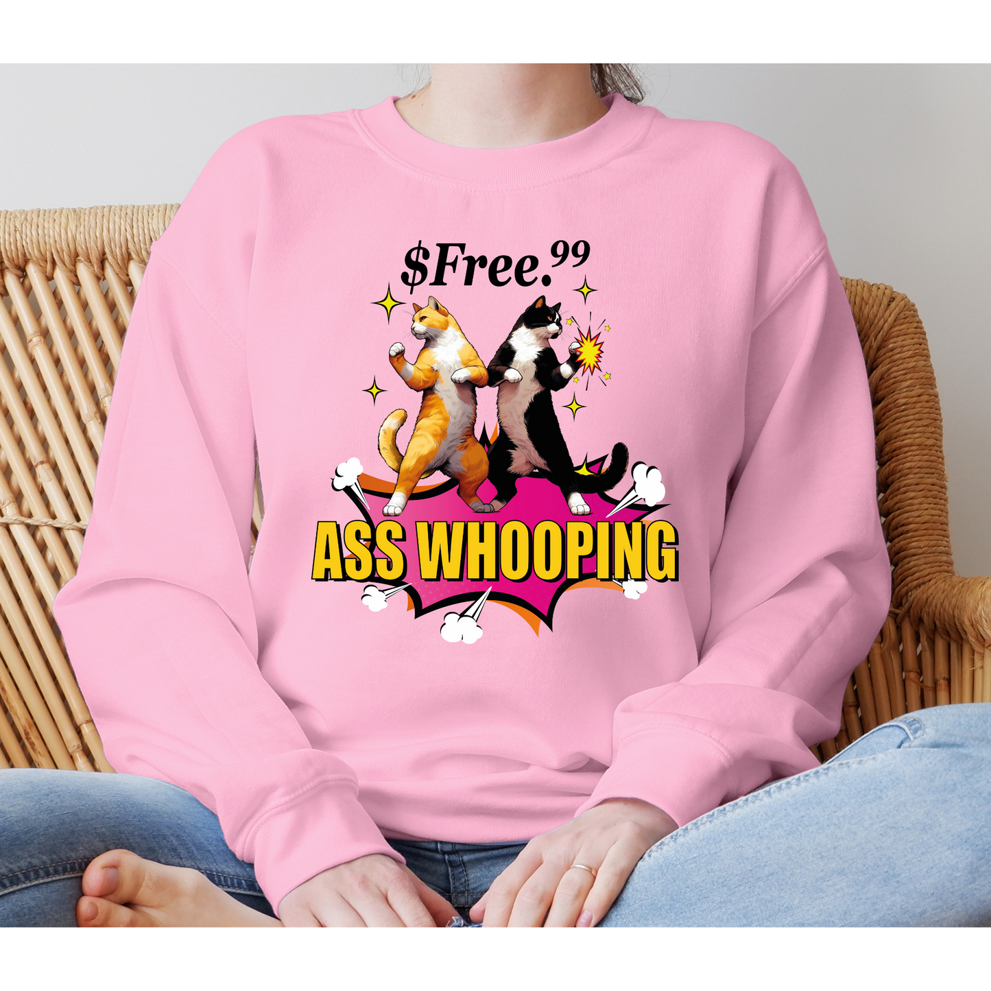 FREE 99 ASS WHOOPING CREWNECK OR HOODIE