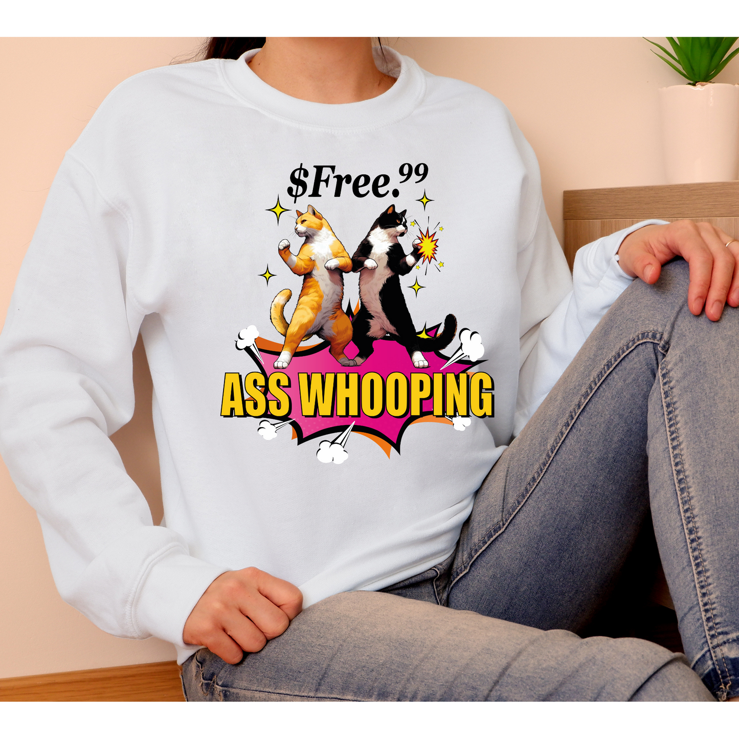 FREE 99 ASS WHOOPING CREWNECK OR HOODIE