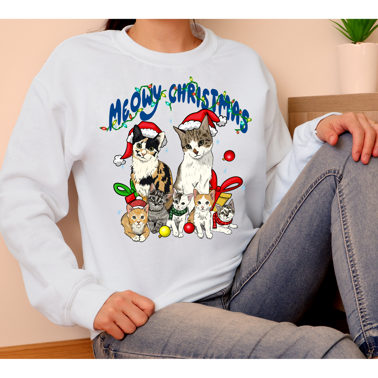 Meowy CHRISTMAS CREWNECK OR HOODIE